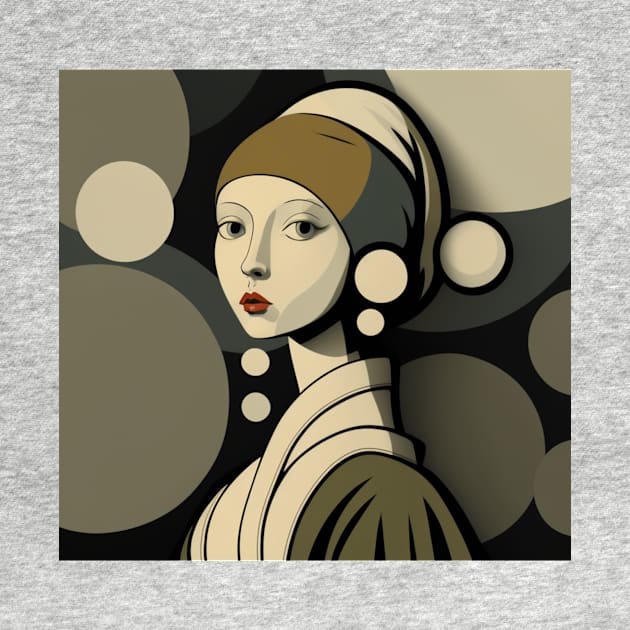 Illustration of Girl with a Pearl Earring by Johannes Vermeer by KOTYA